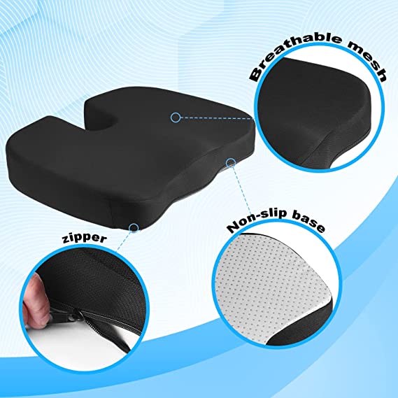 Seat Cushion Height Increase Non Slip Memory Breathable