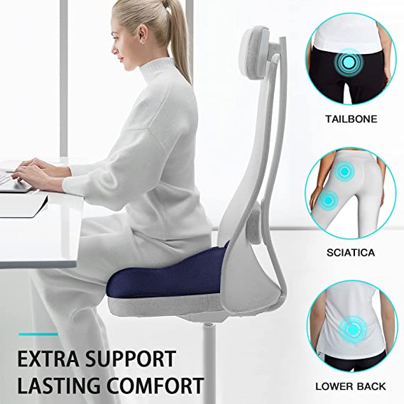 Car Pressure Relief Seat Cushion for Sciatica Pain Relief Anti-Slip Office  Chair