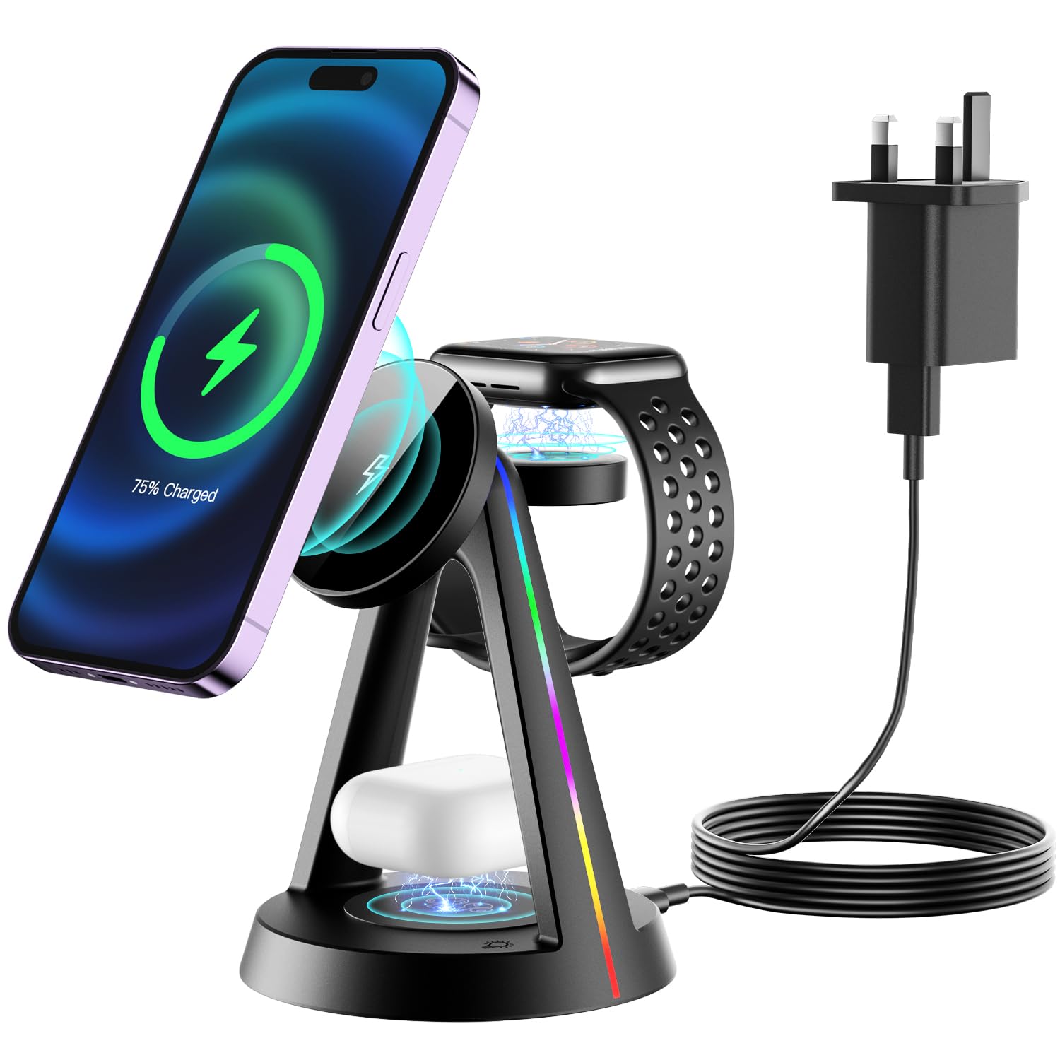 3 in 1 Mag-safe Wireless 18W Fast Magenetic Charging Station for Apple Devices