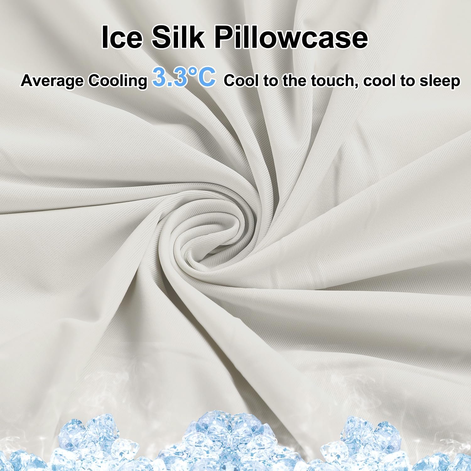 PKBD Memory Foam Pillow with Pillowcase(Cooling Ice Silk),Neck/Shoulder Pain Relief,Ergonomic Orthopedic Cervical Pillow,Neck Contoured Bed Pillow for Side,Back,Stomach Sleepers