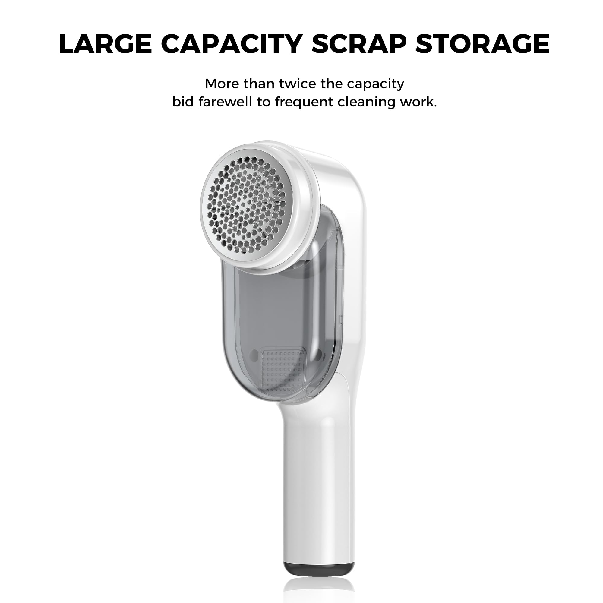 PKBD Large Size Electric Charging Fabric Shaver and Lint Remover with 3 Free Extra Blades, Large Capacity Scrap Storage, Quickly and Effectively Remove Fluff, Lint, and Bobbles